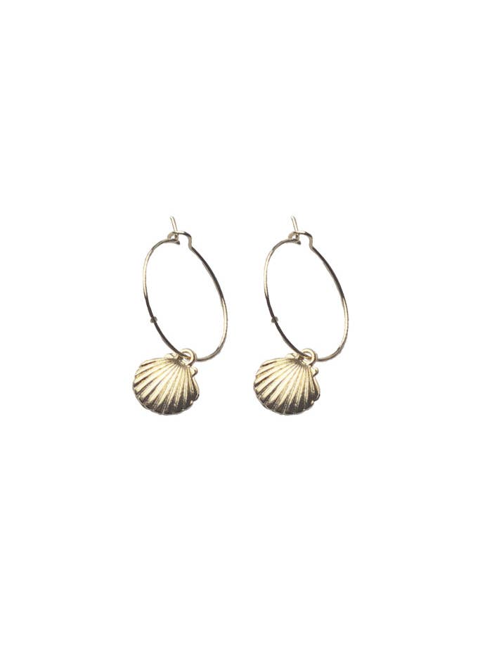 Shell Hoops • Gold for wholesale by SOLI STUDIO