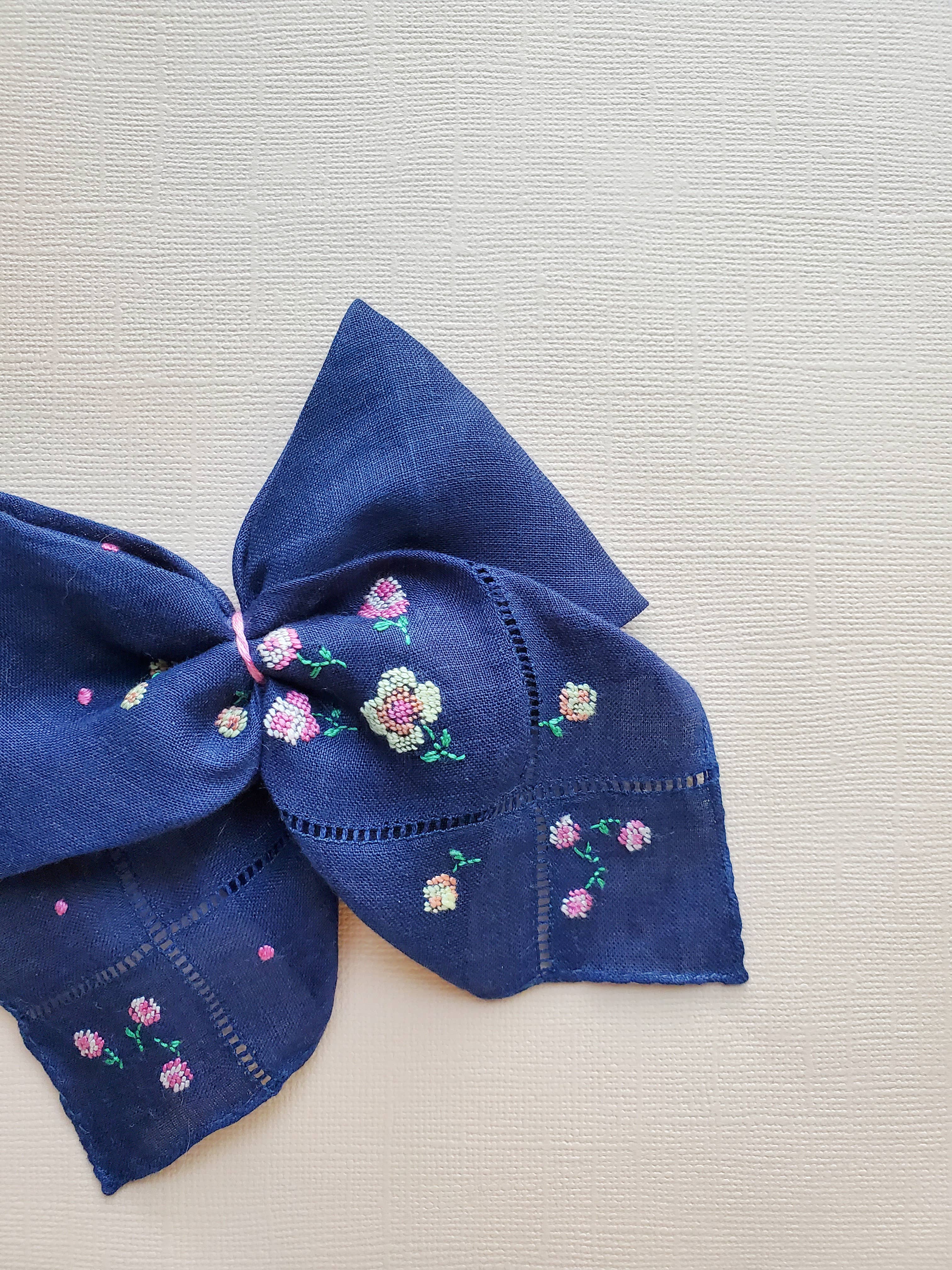 Revival Bow Co. - Venta al por mayor Lazo para el pelo - Niños - Pañuelo vintage personalizado • Estilo cola larga • OOAK5