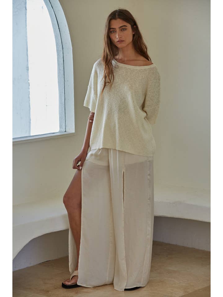 By Together - Wholesale Knit Top - Women's - W1251 | Knit Cotton Short Sleeve Sweater Top