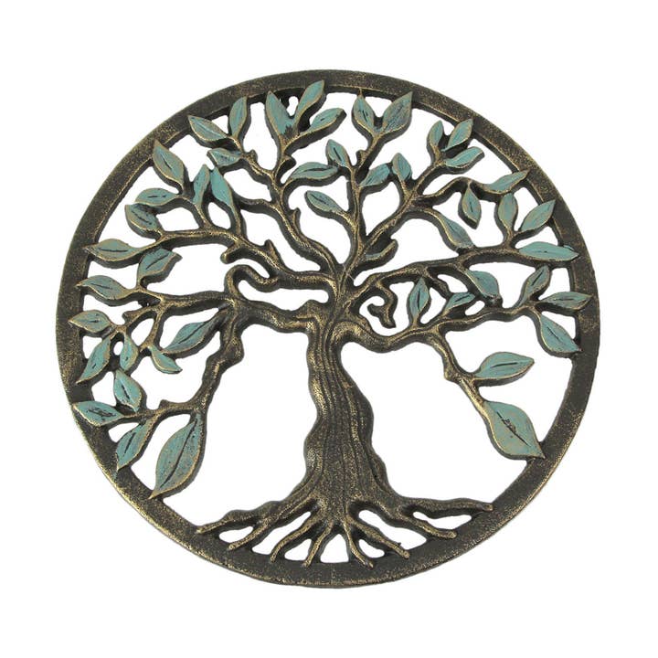Zeckos - Wholesale Wall Accent - Bronze Finish Cast Iron Tree Of Life Wall Hanging Decor