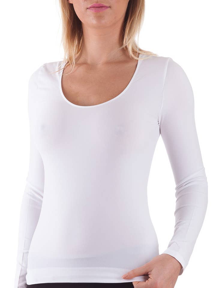 Bellissima - Wholesale Knit top – Women's - Bellissima Scoop Neck Long Sleeve Basics