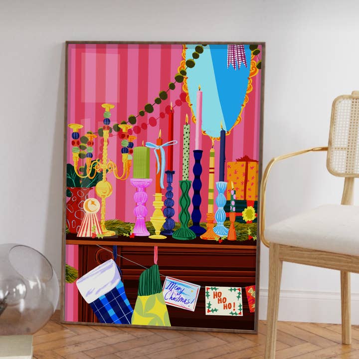 Emily Palmer Illustration - Wholesale Art Print - Festive Illustrated Wall Art Print - Maximalist Decor3
