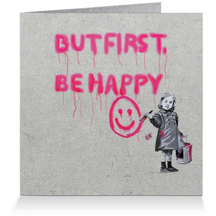 Carte de vœux Street Art avec enveloppe #01350 Happy pour la vente par Eicie