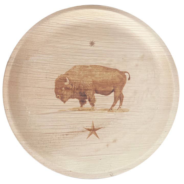 Beautifully Designed Compostable Plates | American Bison for wholesale by maaterra
