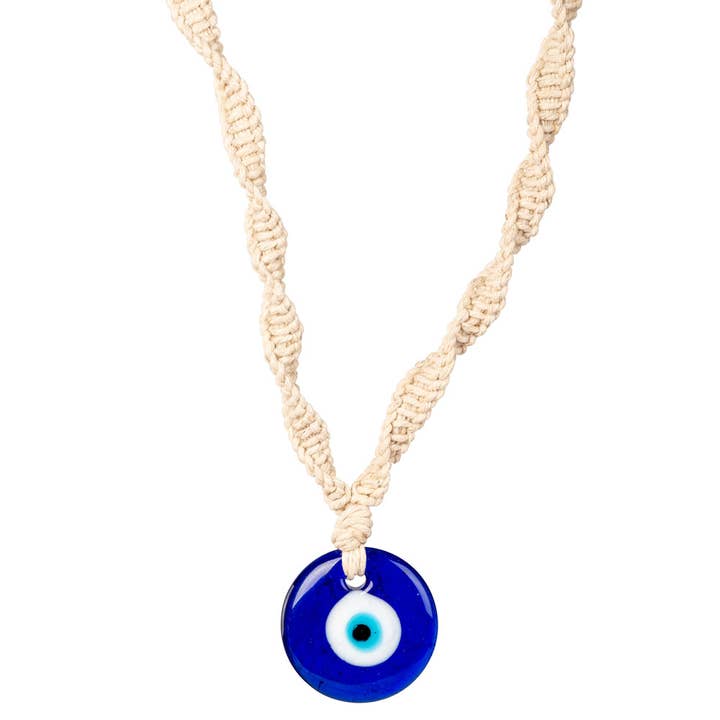 Benjamin International - Wholesale Pendant/Charm Necklace - EVIL EYE HEMP ADJUSTABLE NECKLACE
