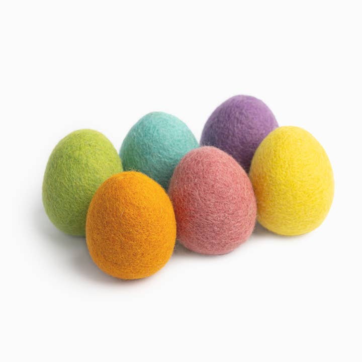 Felt Solid Easter Eggs - Set of 6 for wholesale by Global Goods Partners