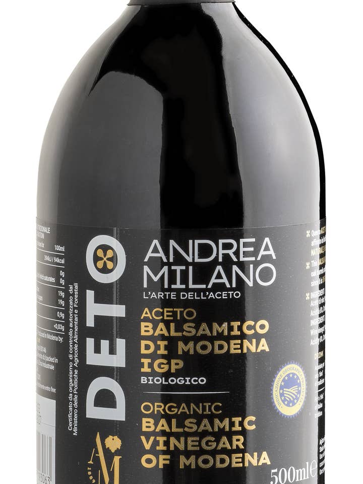 Organic Balsamic Vinegar Of Modena Igp 500 ml glass bottle for wholesale by Andrea Milano