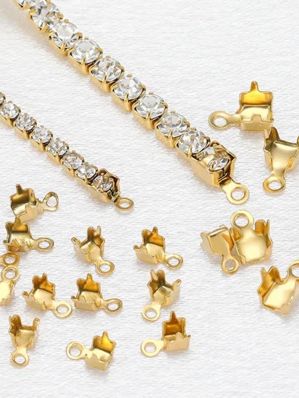 CZ Chain Connectors 10 pack for wholesale by Desert Darlings Silver