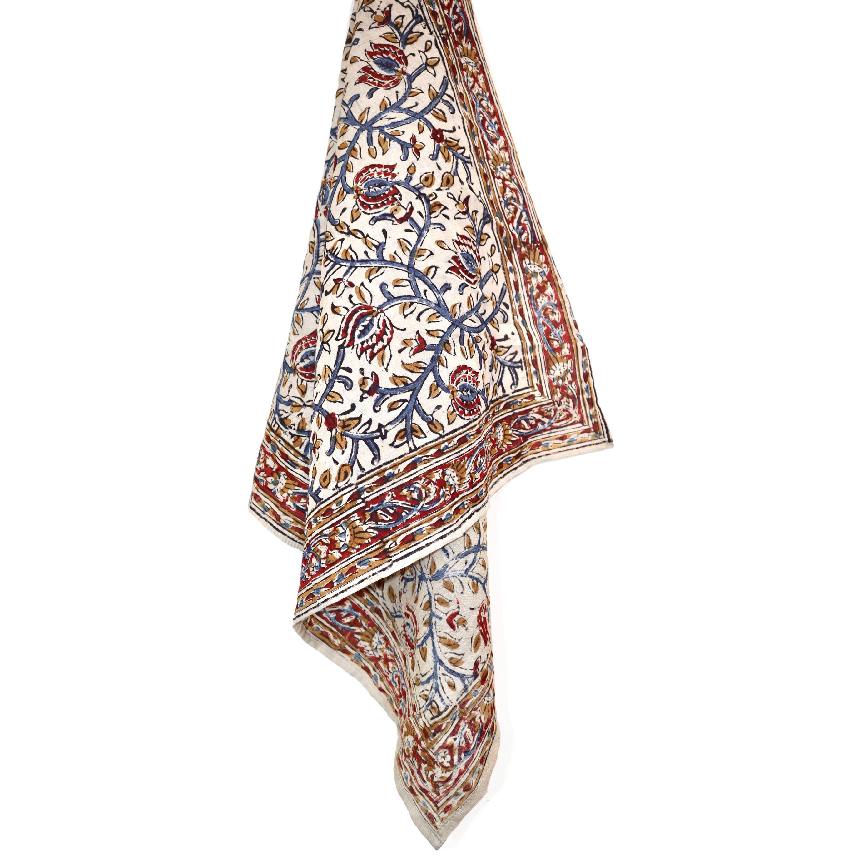 White Lotus Fashions - Vendita all'ingrosso Bandana - Donna - Fazzoletto in cotone Kalamkari con stampa a motivi floreali « Twilight Petal » (KK1407)4