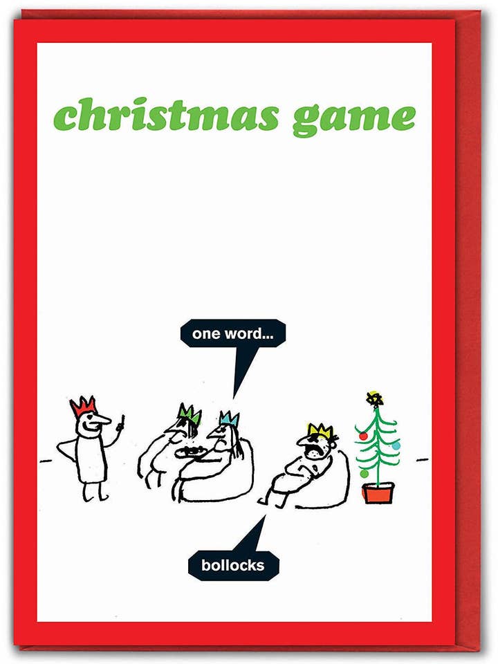 Carte de Noël amusante - Jeu de Noël par Modern Toss pour la vente par Brainbox Candy