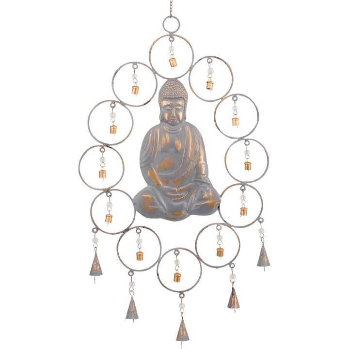 Benjamin International - Wholesale Wind Chime - Recycled Oval Buddha Chime