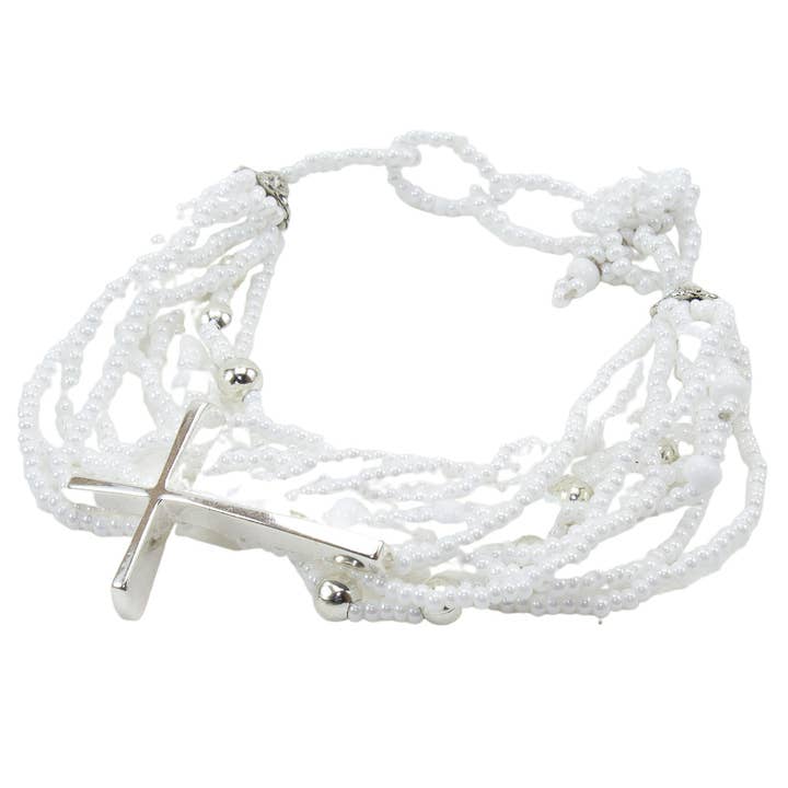 Ana Lu Bracelet with Cross (colors available) for wholesale by Women of Hope Guatemala