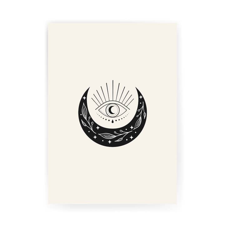 All Seeing Eye Illustrated Art Print for wholesale by Saskia Lucy