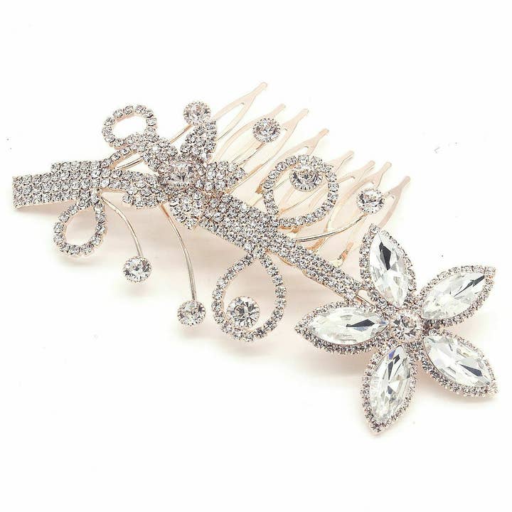 Diacly - Wholesale Hair pin - Flower Leaf Theme Bridal Series Hair Combs1