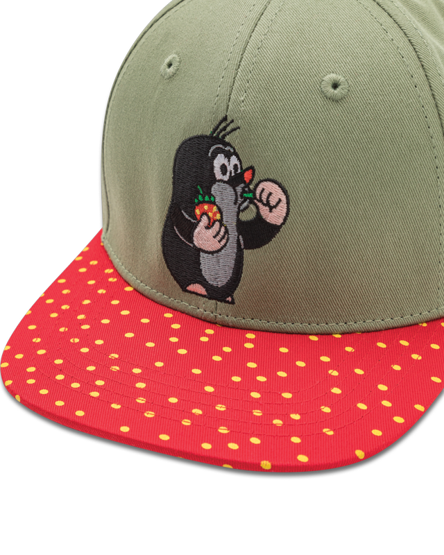 koaa – Großhandel Basecap – Kinder – koaa – Der kleine Maulwurf "Erdbeere" – Snapback green/red5