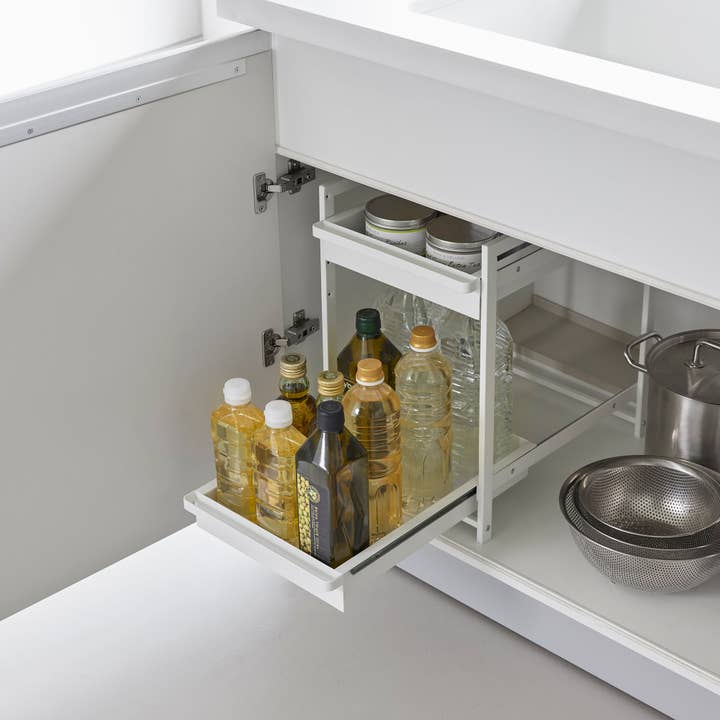 Yamazaki Home - Vente Rangements/organisateurs de cuisine - Étagère sous-évier avec tablette coulissante - Acier2