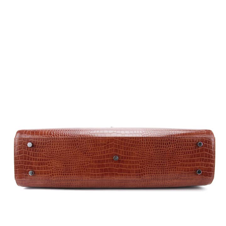 Socha - Venta al por mayor Bolsa de portátil - Mujer - Bolso para ordenador portátil/bolsa de negocios para mujer - punta plateada marrón 15 pulgadas6