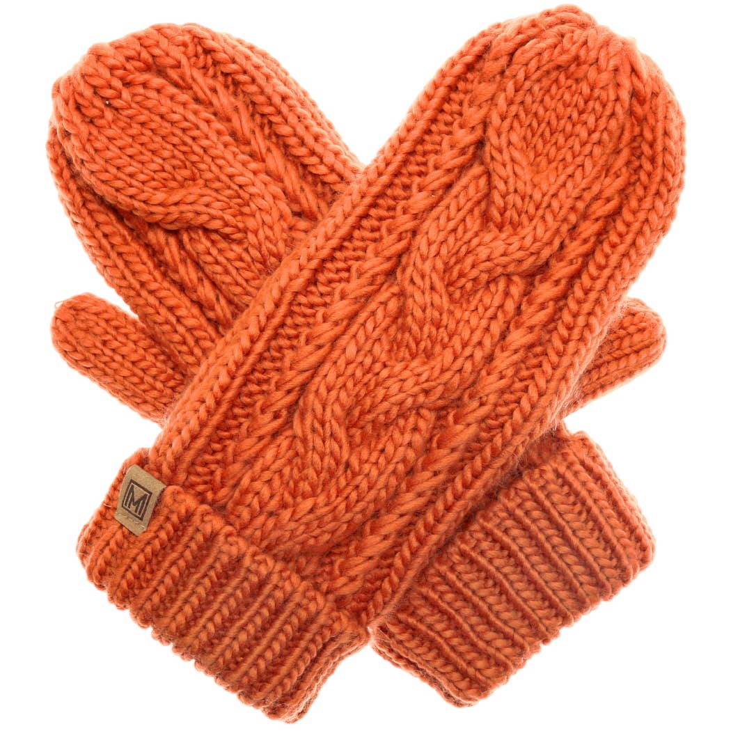 Fashion City - Wholesale Mittens - Women's - Winter Gloves Cable Knit Mittens with Fleece Lined18
