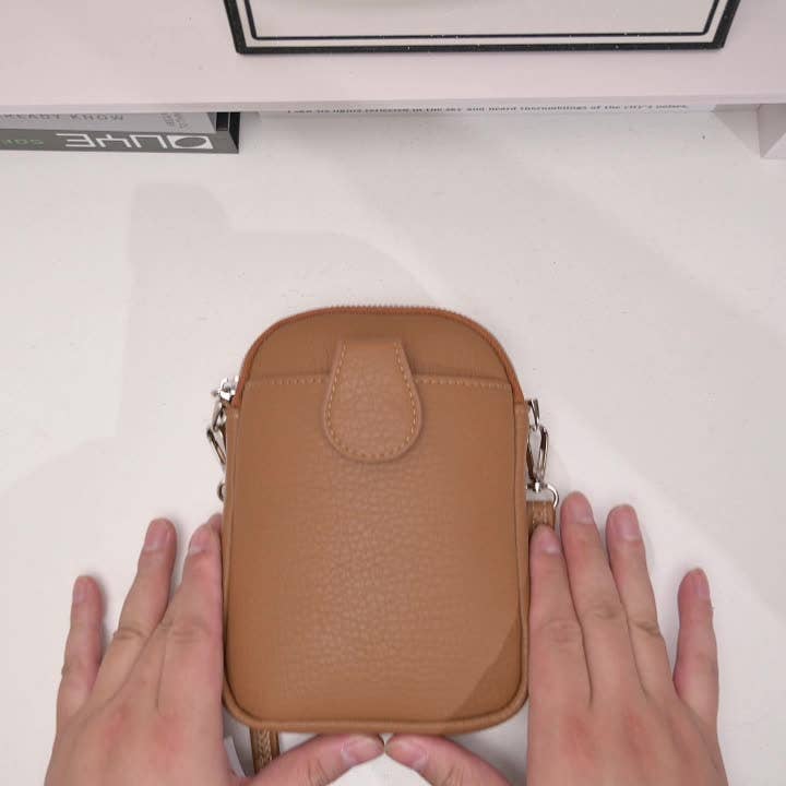 Superbia – wholesale Crossbody bag – Women's – Small Soft Silver Toned Front Pocket Mobile Bag13