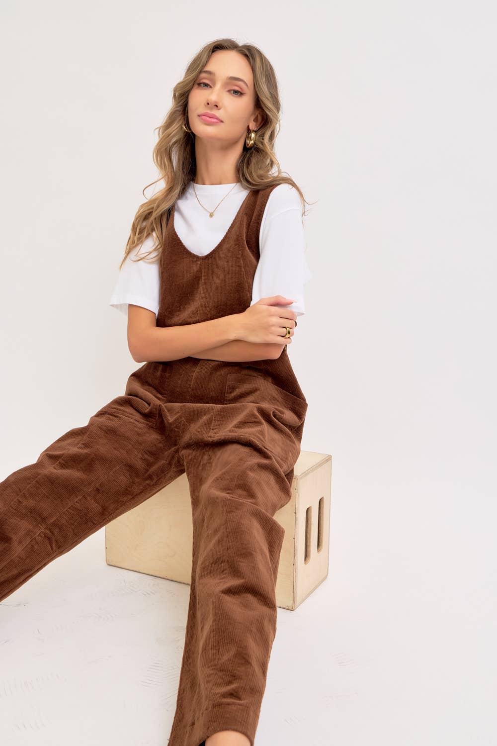 Sweet Lovely by Jen - Wholesale Overalls - Women's - PULL-ON-STYLE CORDUROY OVERALL JUMPSUIT45
