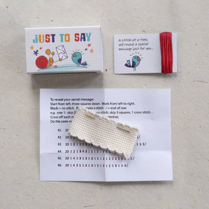 Marvling Bros Ltd - Wholesale Embroidery/Cross Stitch Supplies - 'Call Me' Cross Stitch Secret Message In A Matchbox