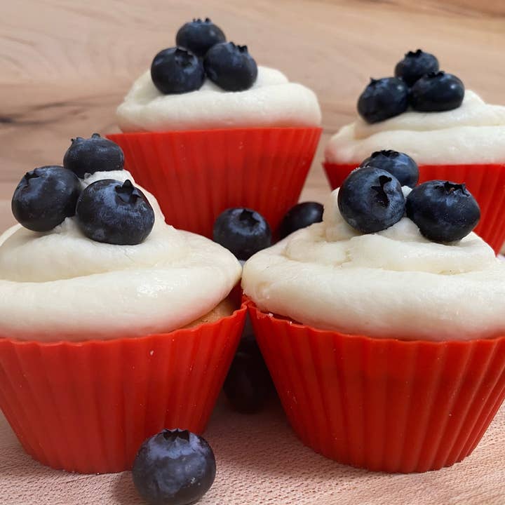 Fox Run Brands - Wholesale Cupcake/Muffin Liner - Bakelicious Silicone Cupcake Liners, Set 12, Red, 3"