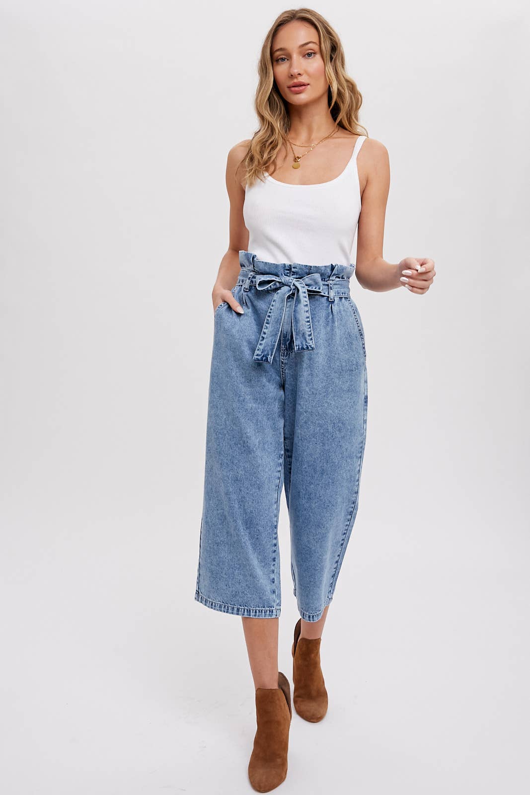 Bluivy - Wholesale Pants - Women's - BELTED PAPERBAG CULOTTES19