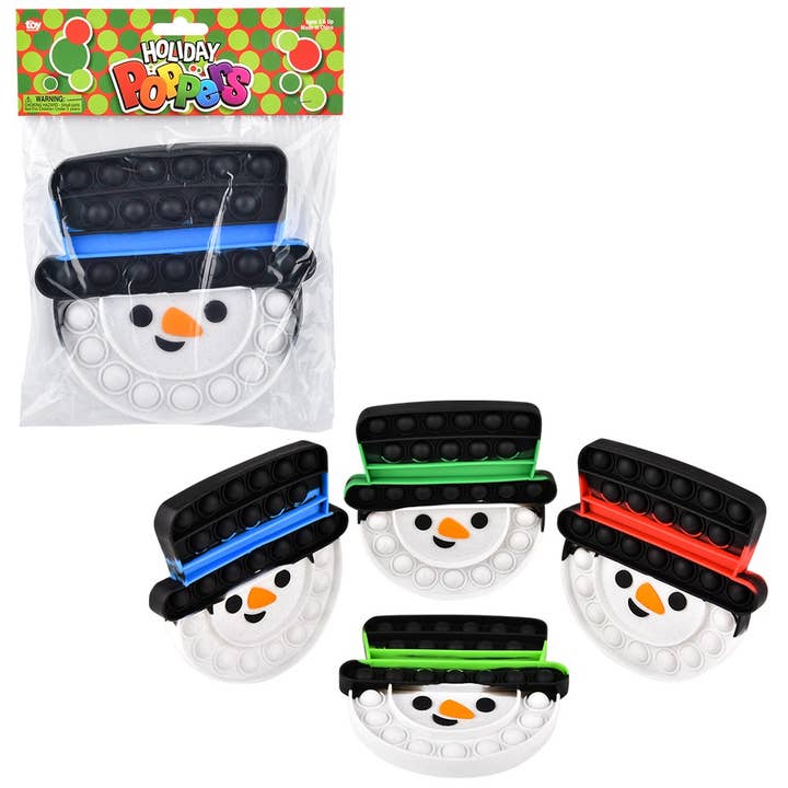 SNOWMAN TOP HAT BUBBLE POPPERS 6" for wholesale by The Toy Network