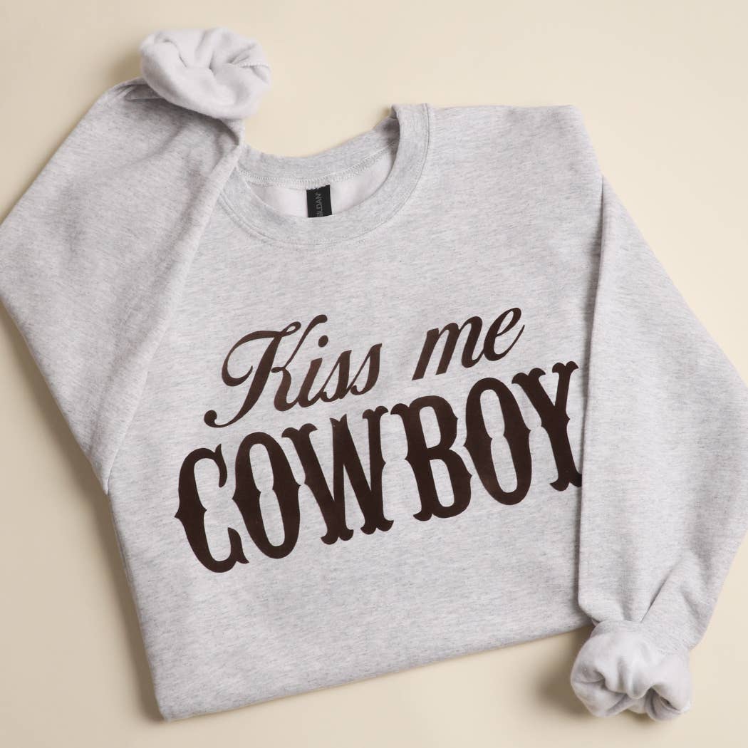 Fashion City - Wholesale Graphic Sweatshirt - Women's - KISS ME COWBOY Heavyweight Crewneck Sweatshirt0