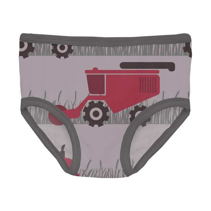 Mädchenunterwäsche mit Federtraktoren und Weizen drucken für den Großhandel von KicKee Pants