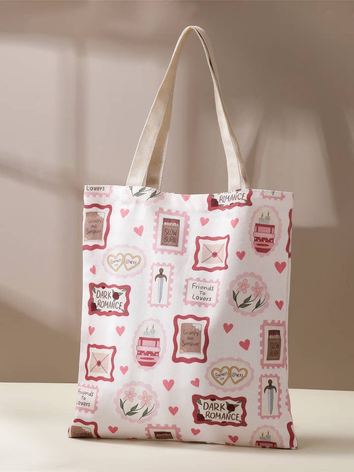 Romance Tropes Tote Bag, Reader, Romantasy, Bookish for wholesale by The Bookish Atelier