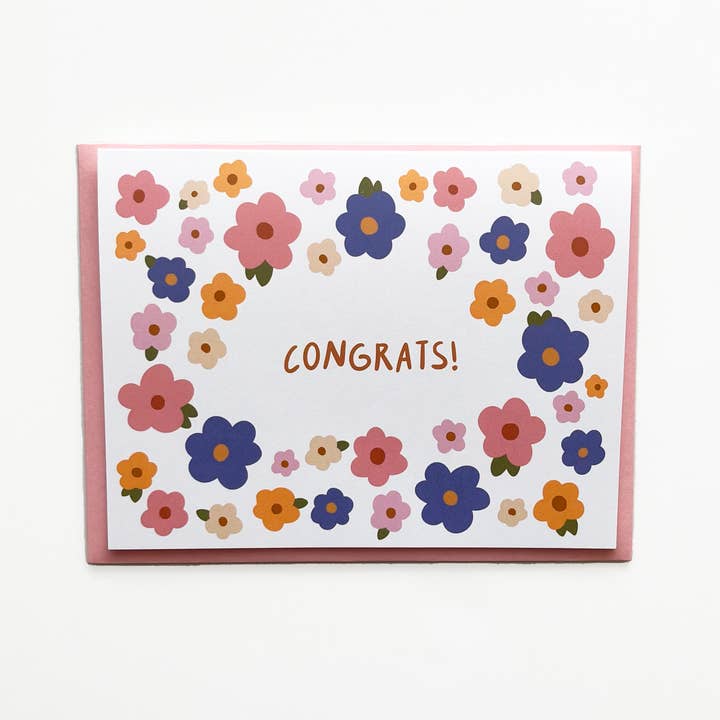 Biglietto di congratulazioni floreali. per la vendita all'ingrosso da parte di Keegsie Designs