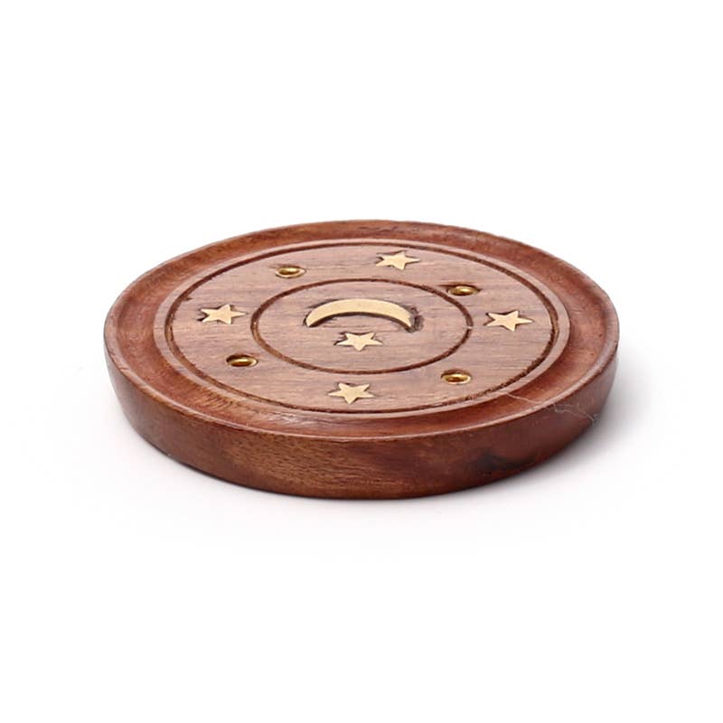 Puckator Ltd – wholesale Incense holder – Sheesham Ashcatcher Incence Sticks & Cones Burner Moon Stars3