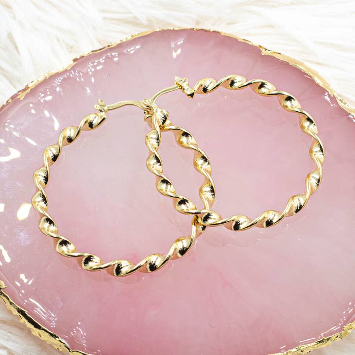 Twisted Huggie Earrings for wholesale by Cherie by Cherie