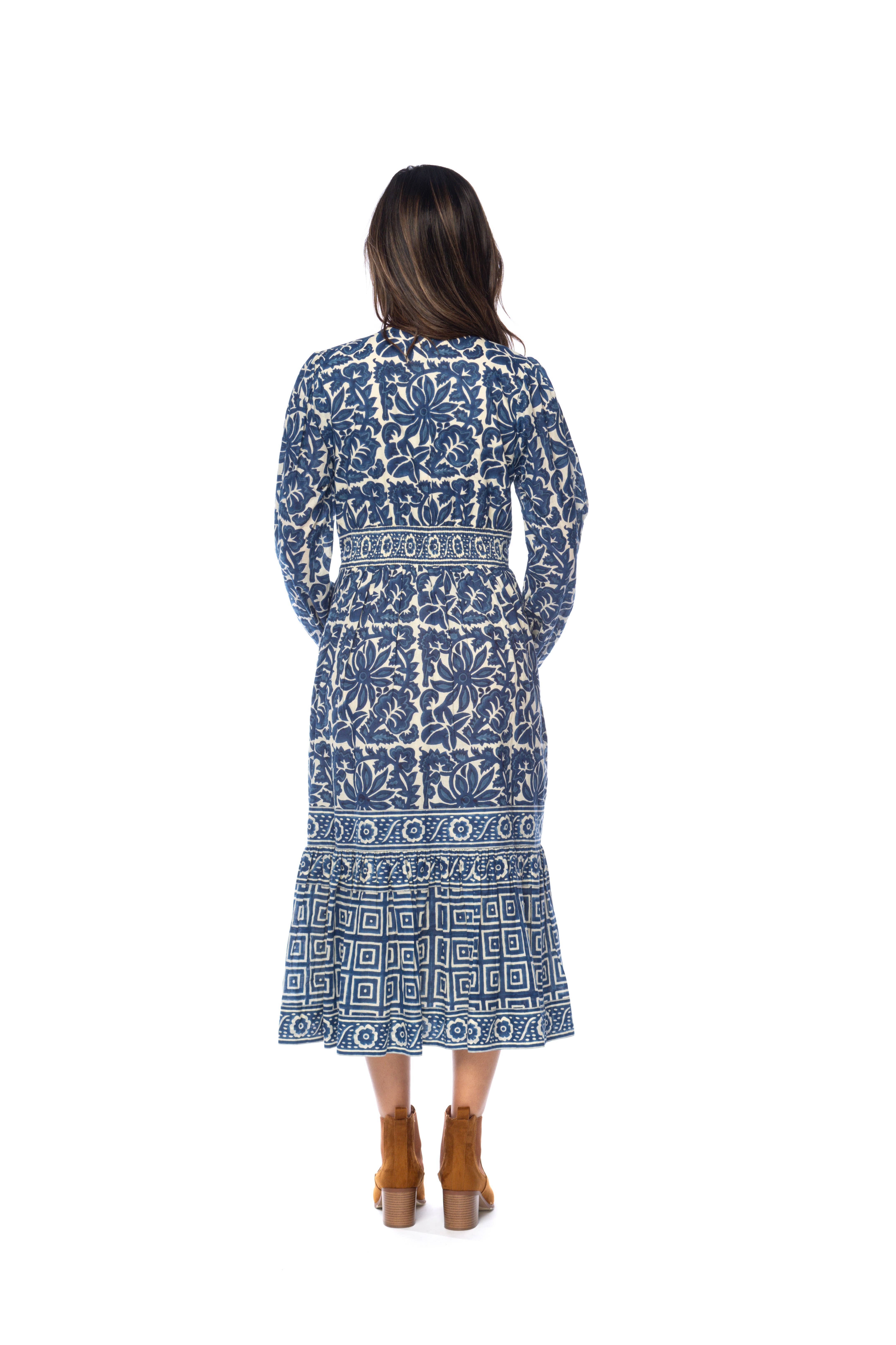 Navy Kasumi Flowy Dress for wholesale on Faire2