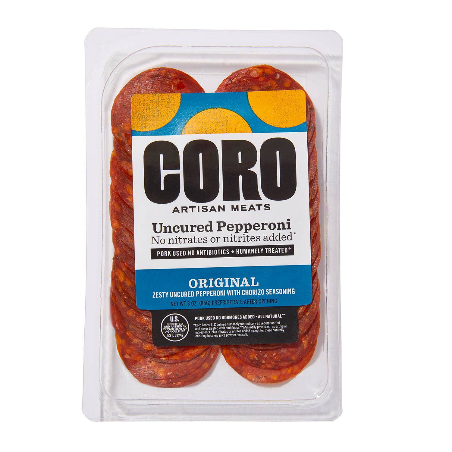 Coro Foods - Wholesale Salami - Sliced Pack - Uncured Original Pepperoni1