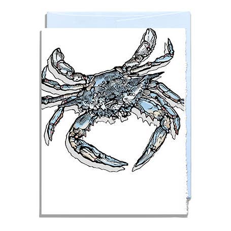 Blue Crab, Blue Envelope for wholesale by Daniel Joseph Durkin Illustrations