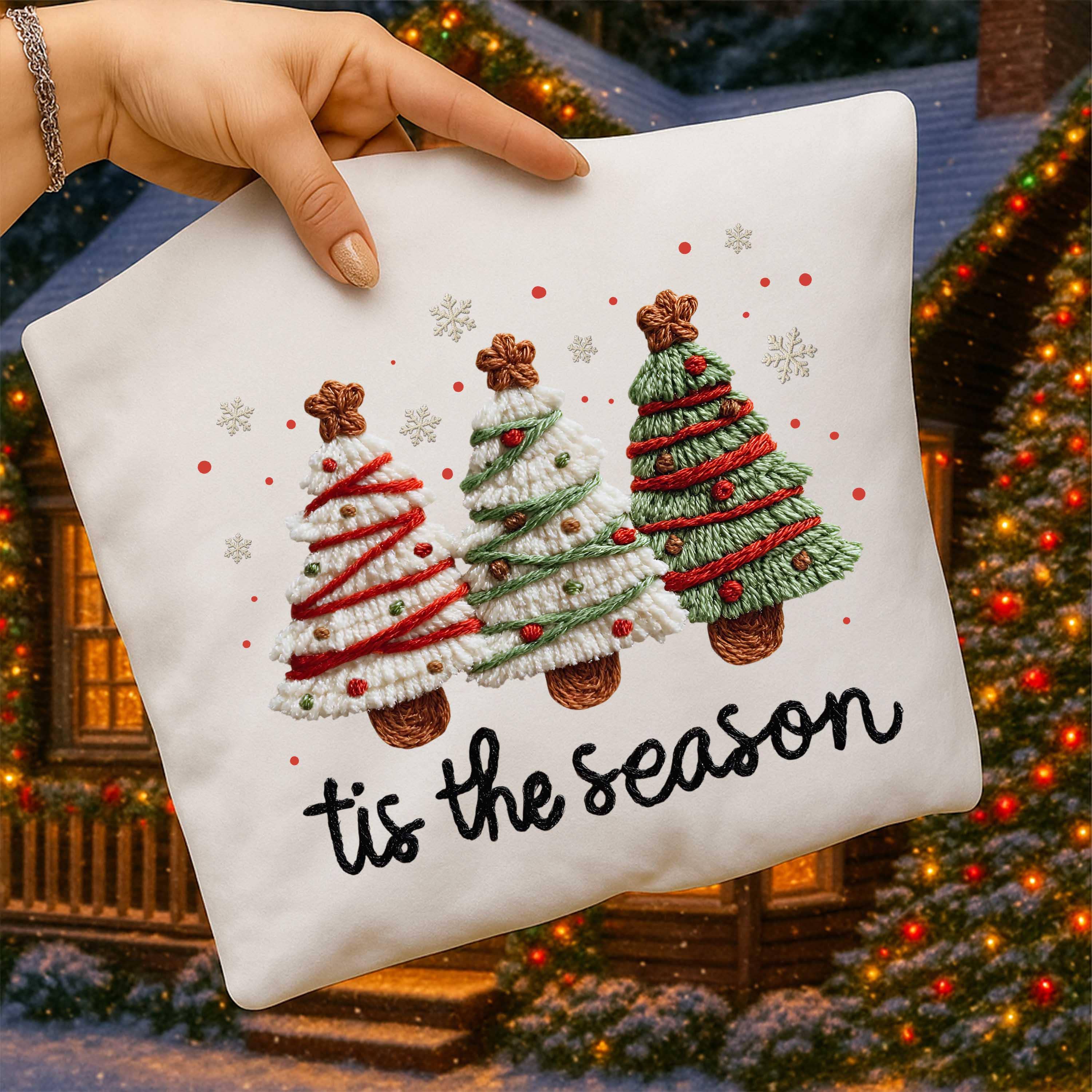 Glaime - Wholesale T-Shirt (Graphic) - Women's - Comfort Colors Yarn Crochet Christmas Tree Shirt, Xmas Tee2