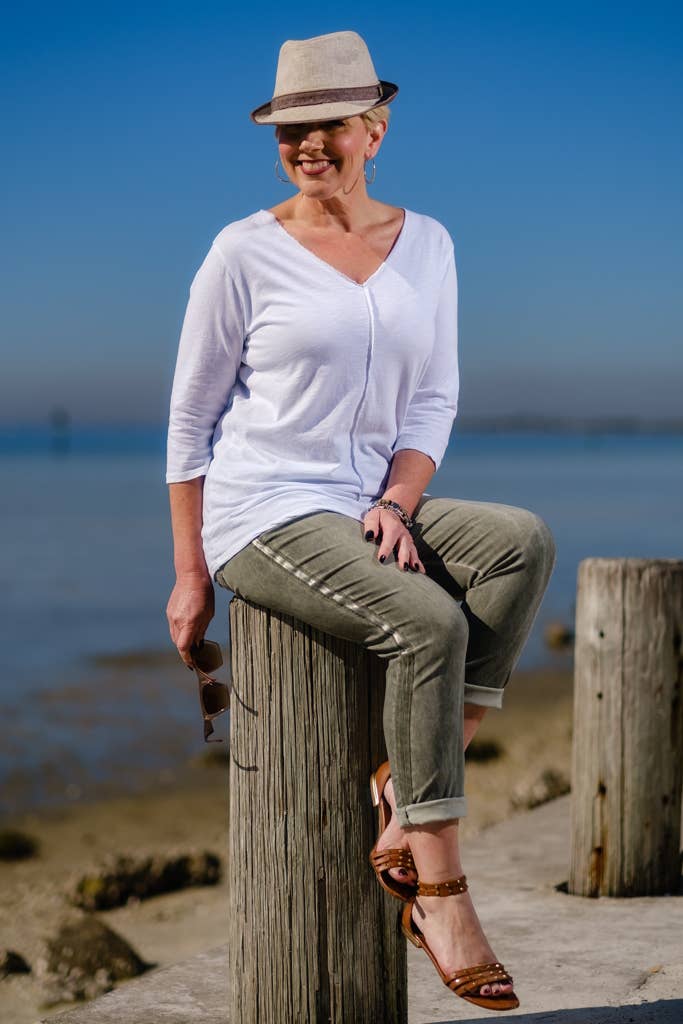 TINA Stephens Italy/Tees By Tina - Vendita all'ingrosso Pantalone - Donna - Pantaloni da smoking a righe in raso Kendyl (PL136)22