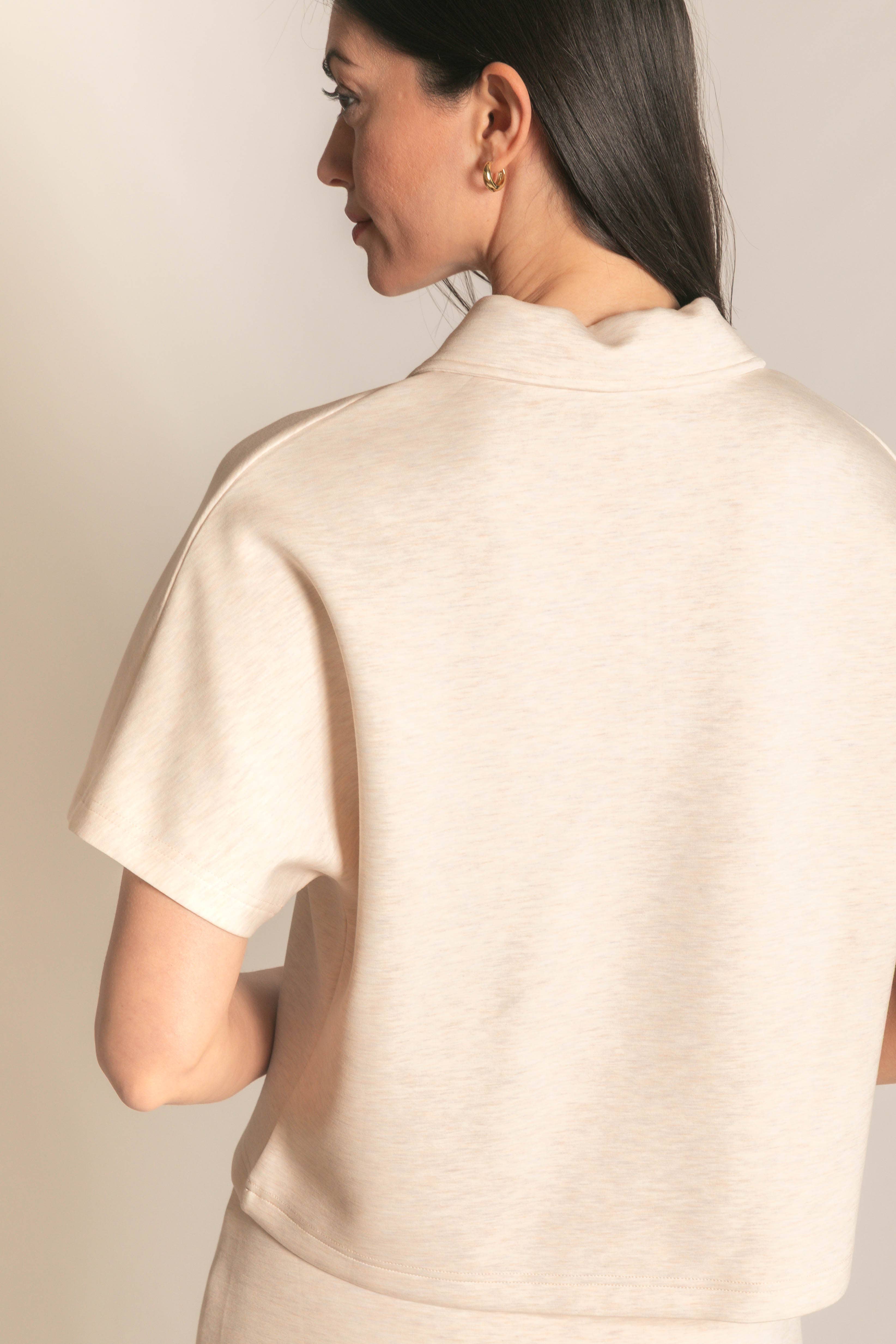 P. CILL - Wholesale Knit Top - Women's - P. CILL Butter Modal Short Sleeve Quarter Zip Top55