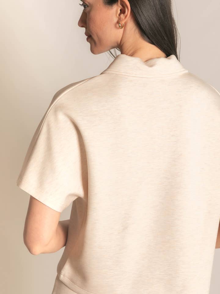 P. CILL - Wholesale Knit Top - Women's - P. CILL Butter Modal Short Sleeve Quarter Zip Top55