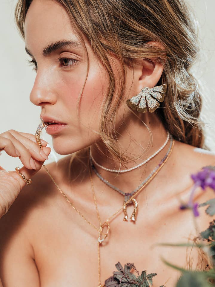 Iris Flower Earrings for wholesale by Câpâ