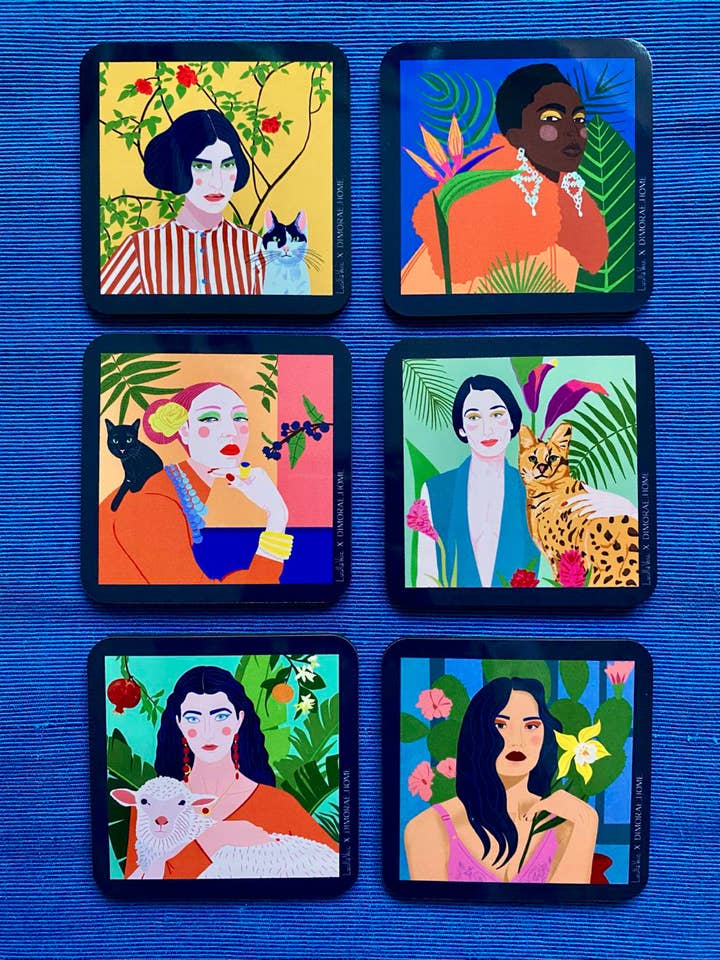 LADIES Glasunderlägg - Set om 6 för wholesale av Dimorae home