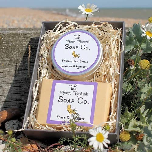 Natural Lavender Body Butter & Bar Soap Gift Set Palm Free for wholesale by The Sussex Handmade Soap Company