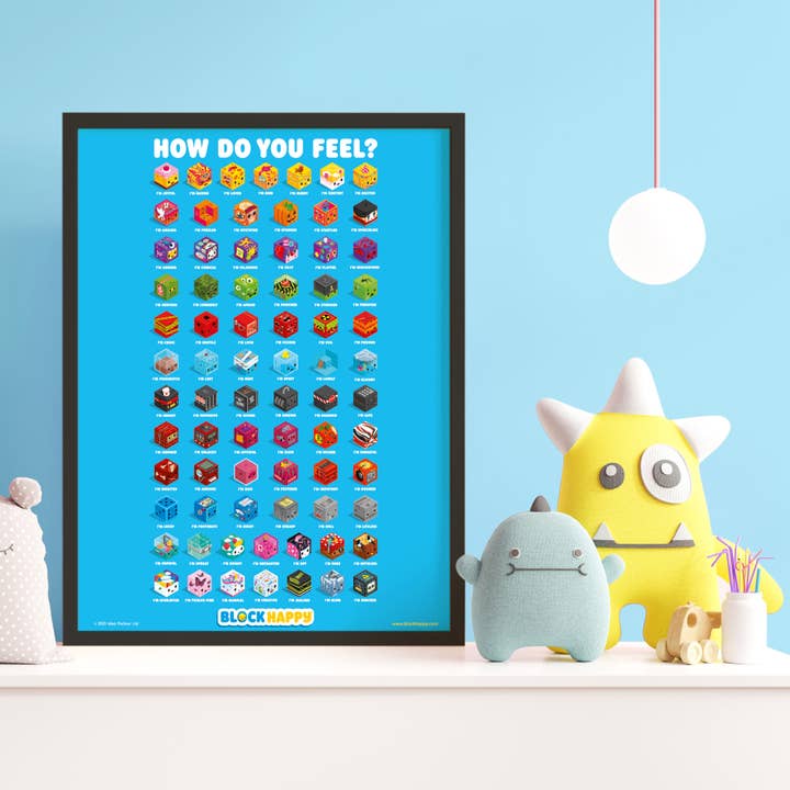 Block Happy 'How Do You Feel?' Emotions Poster for wholesale by Idea Parlour