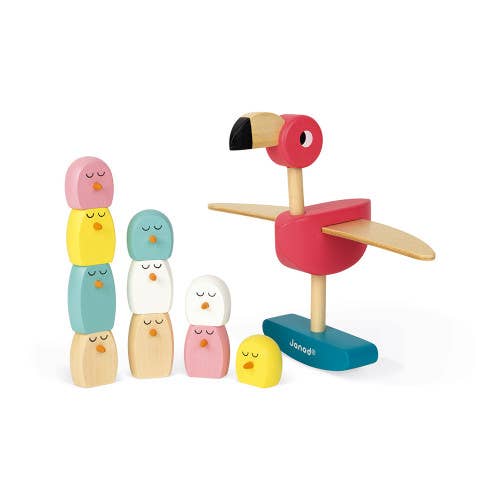 Janod - Wholesale Wood Toy - Kids - Zigolos - Balancing Game - Flamingo