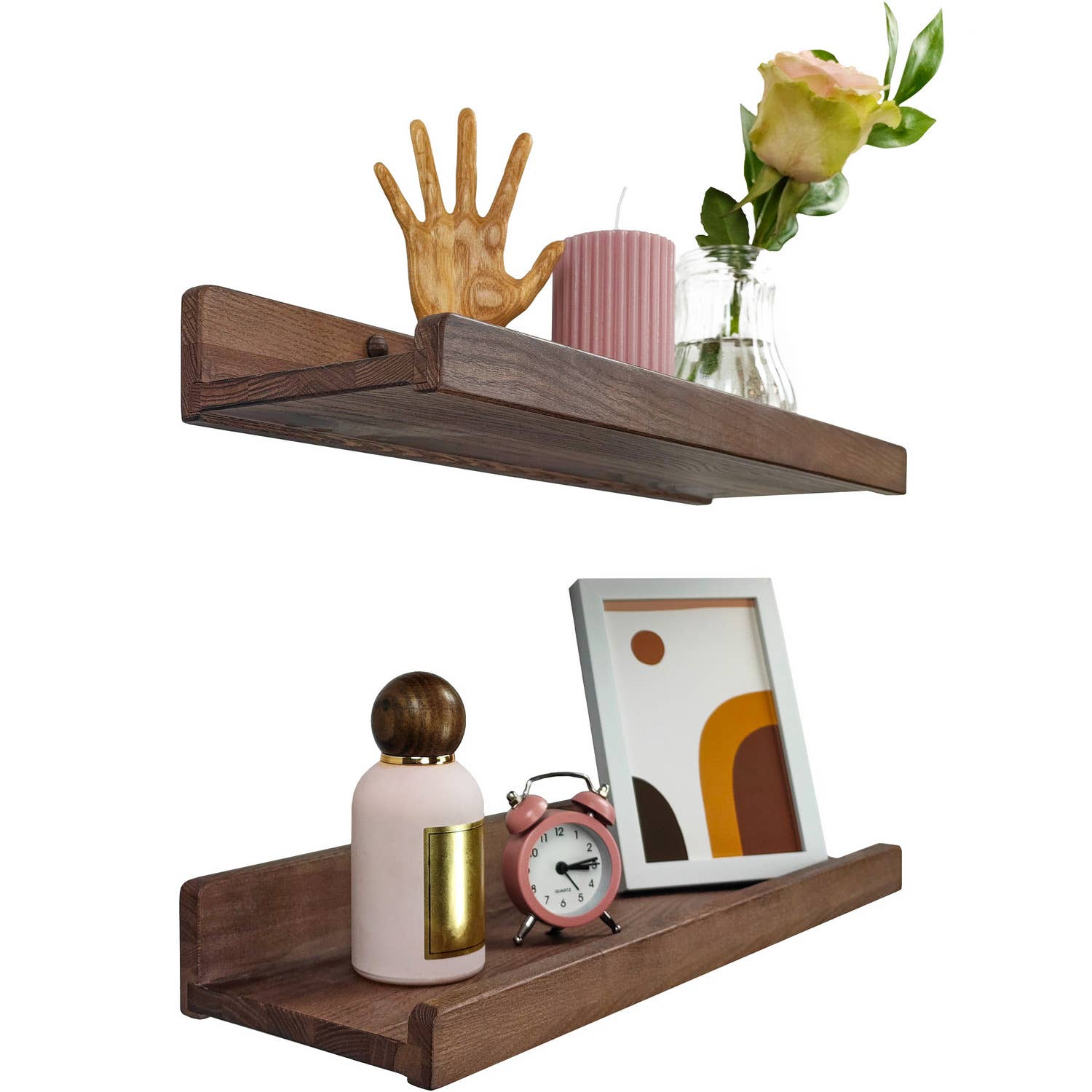 Wood Wedge - Vente Étagères murales - Étagère murale flottante en bois avec rebord, étagère d'exposition 40 cm1