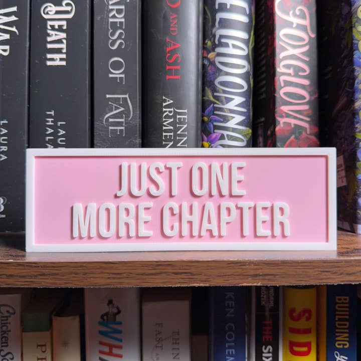 Just One More Chapter Sign | Bookshelf Decor for wholesale by The Crafted Nook