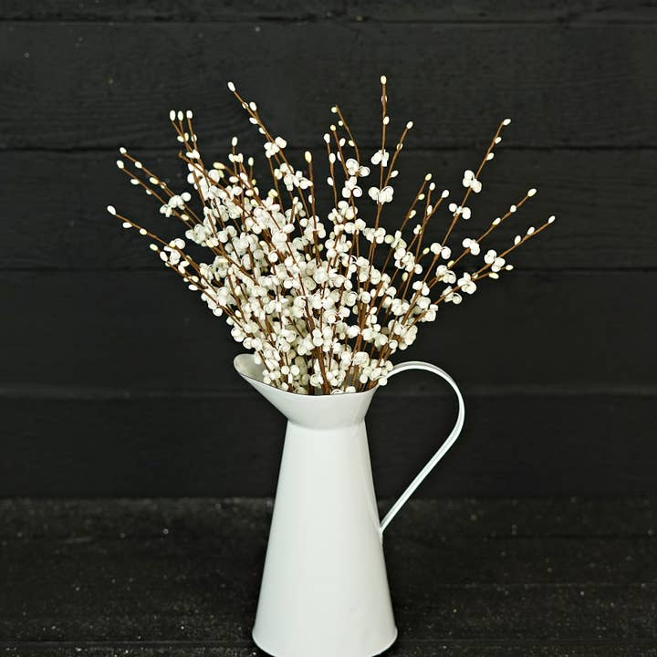 Holiday Depot Inc. - Wholesale Artificial Flowers - 35491- 20in Curly Q and Pip Berry Bush-Cream
