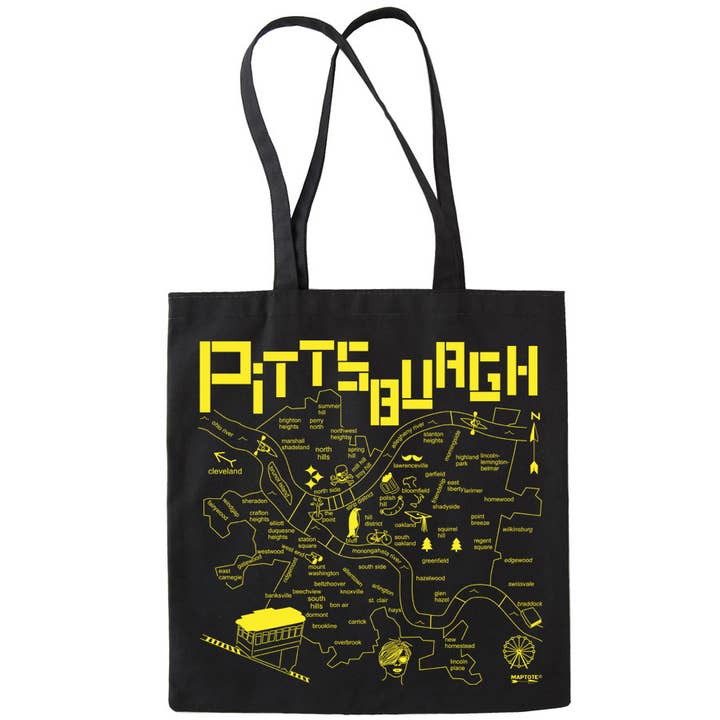 Pittsburgh Black Everyday Tote para venta al por mayor de Maptote